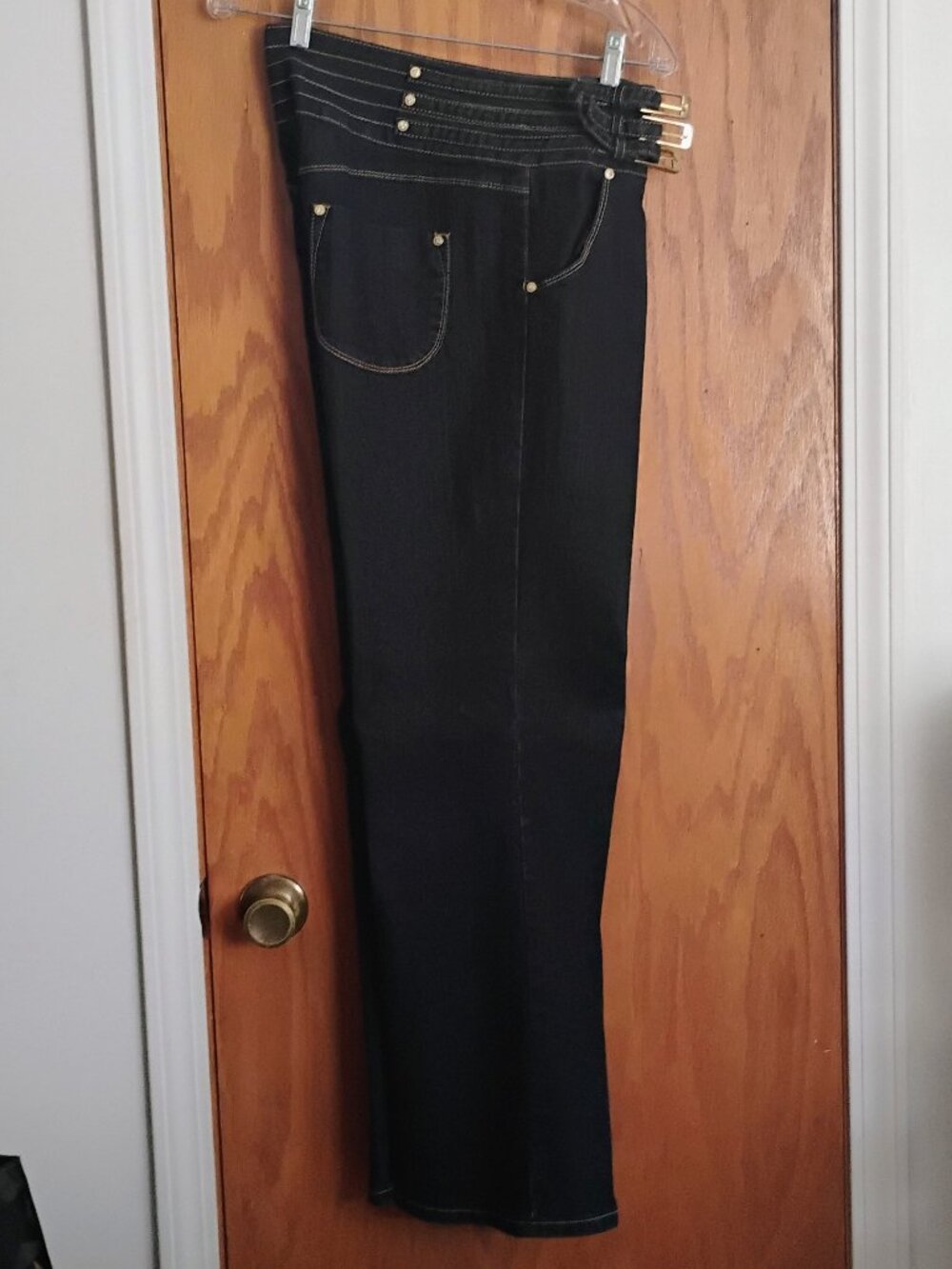 Stretch Bell-Bottom Blue Jeans